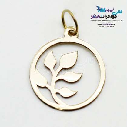 leaf design gold pendant